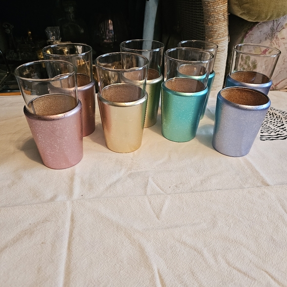 Anodized Aluminum Cup Koozie With Glass Cups - Picture 2 of 3